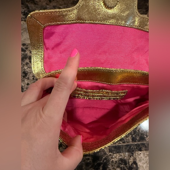 Juicy Couture Gold Metallic Clutch - Picture 12 of 13